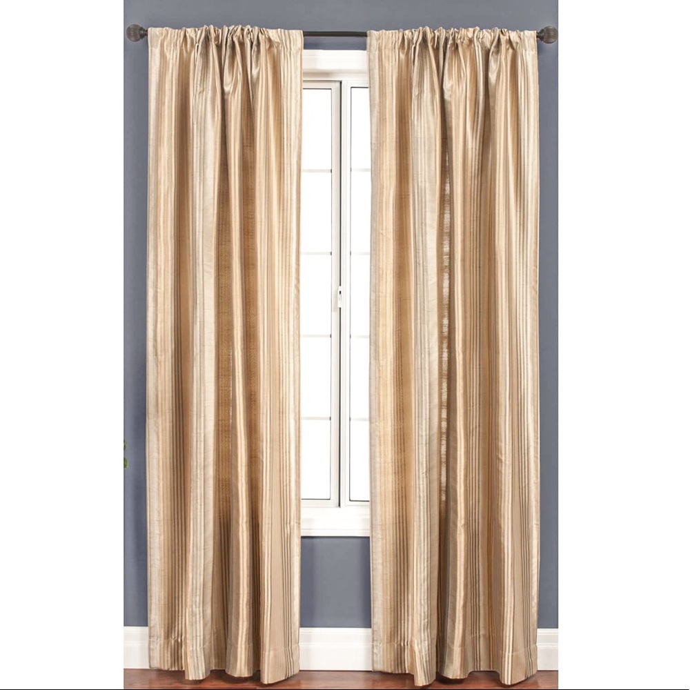 🆕 Gold Cosmo Stripe Curtain Panel 54 x 96  New in package.